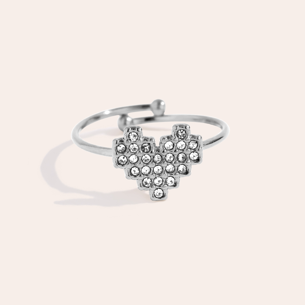 Glory Heart Diamond Stainless Steel Ring