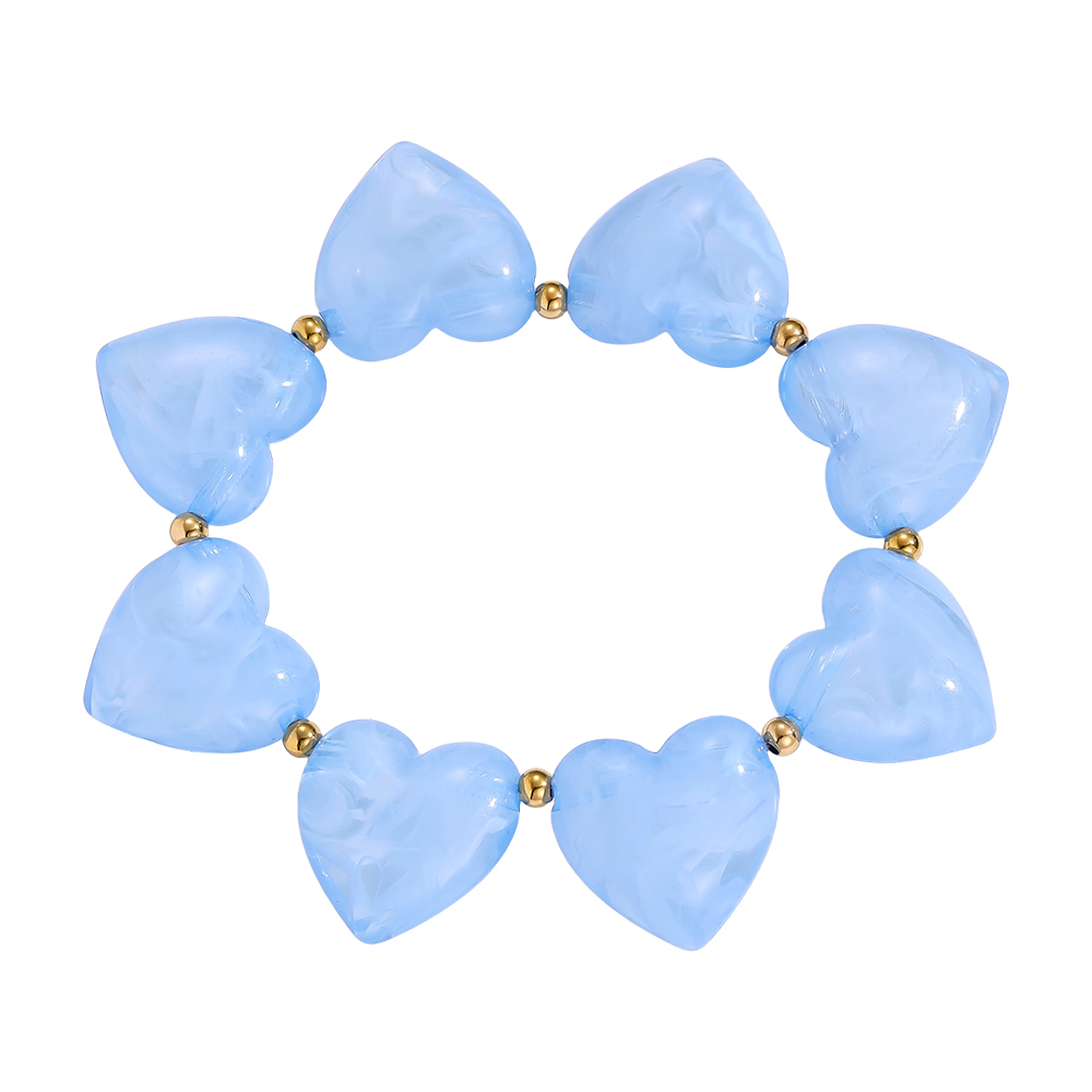 20cm Acrylic Hearts stainless steel bracelet    
