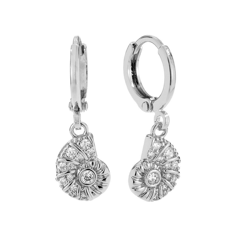 25mm Cute Conch Diamond Gold Plated Earrings
