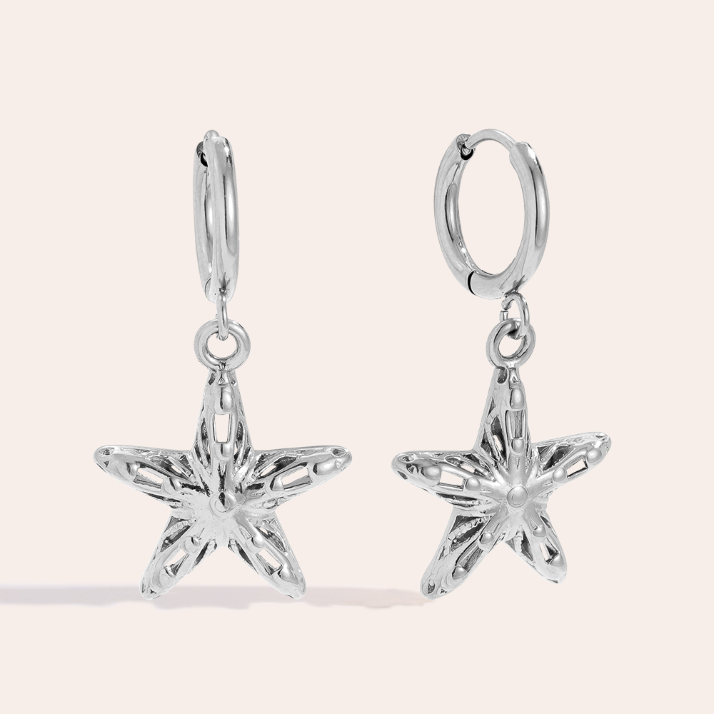 30mm Cool Star stainless steel earrings     