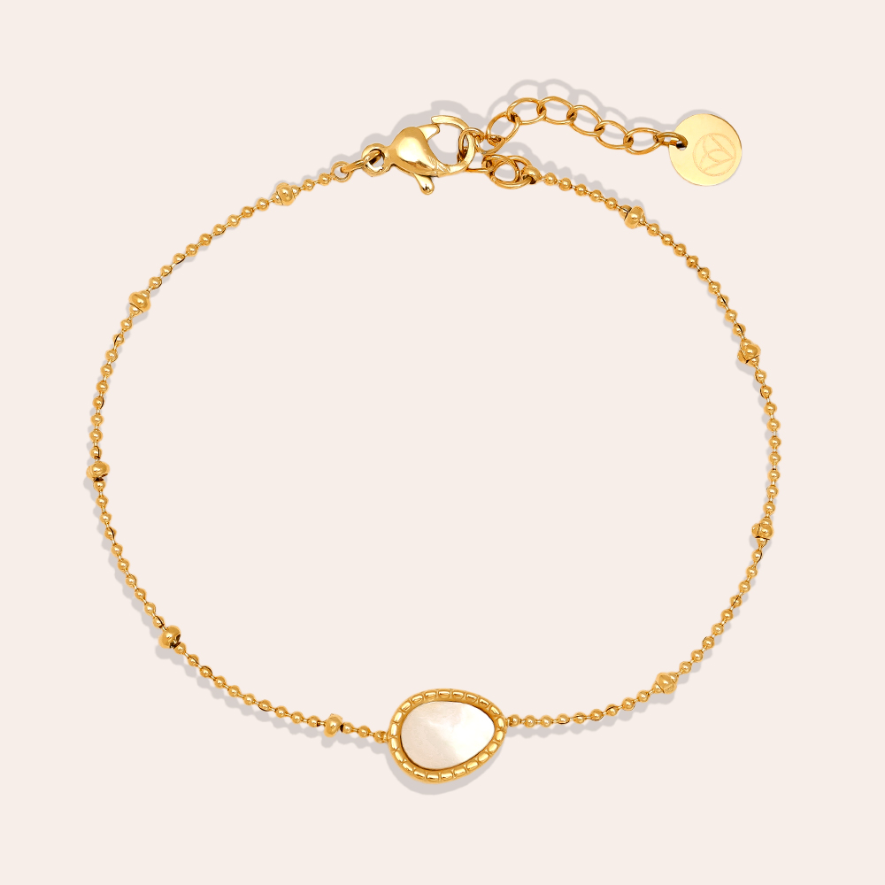 17cm Shell Oval Stainless Steel Bracelet       