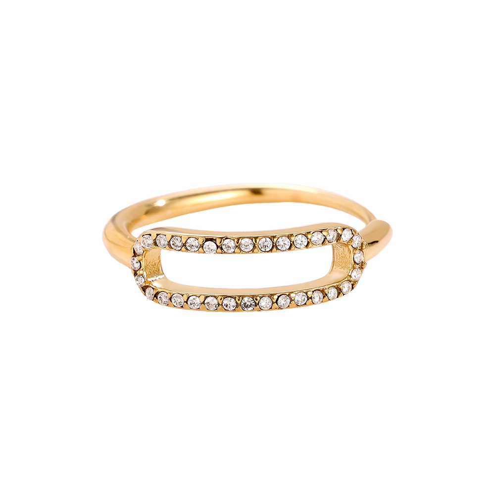 Like Mouth Diamond Stainless Steel Ring 