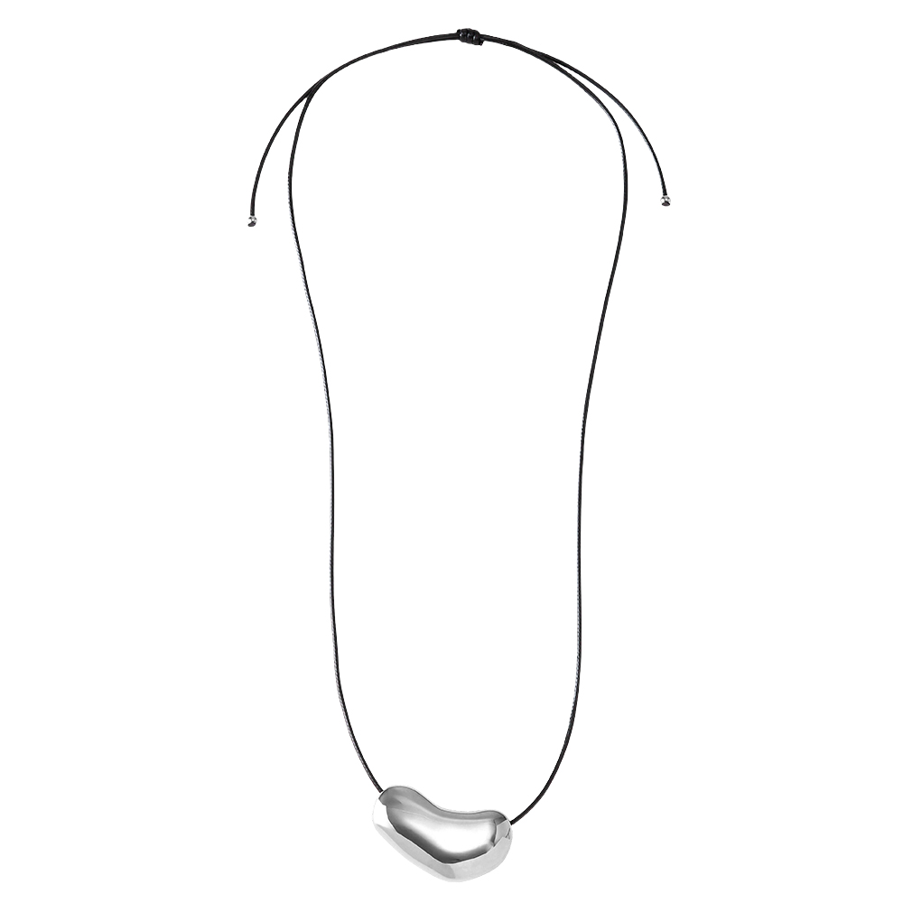 90cm Organic shaped stainless steel pendant necklace