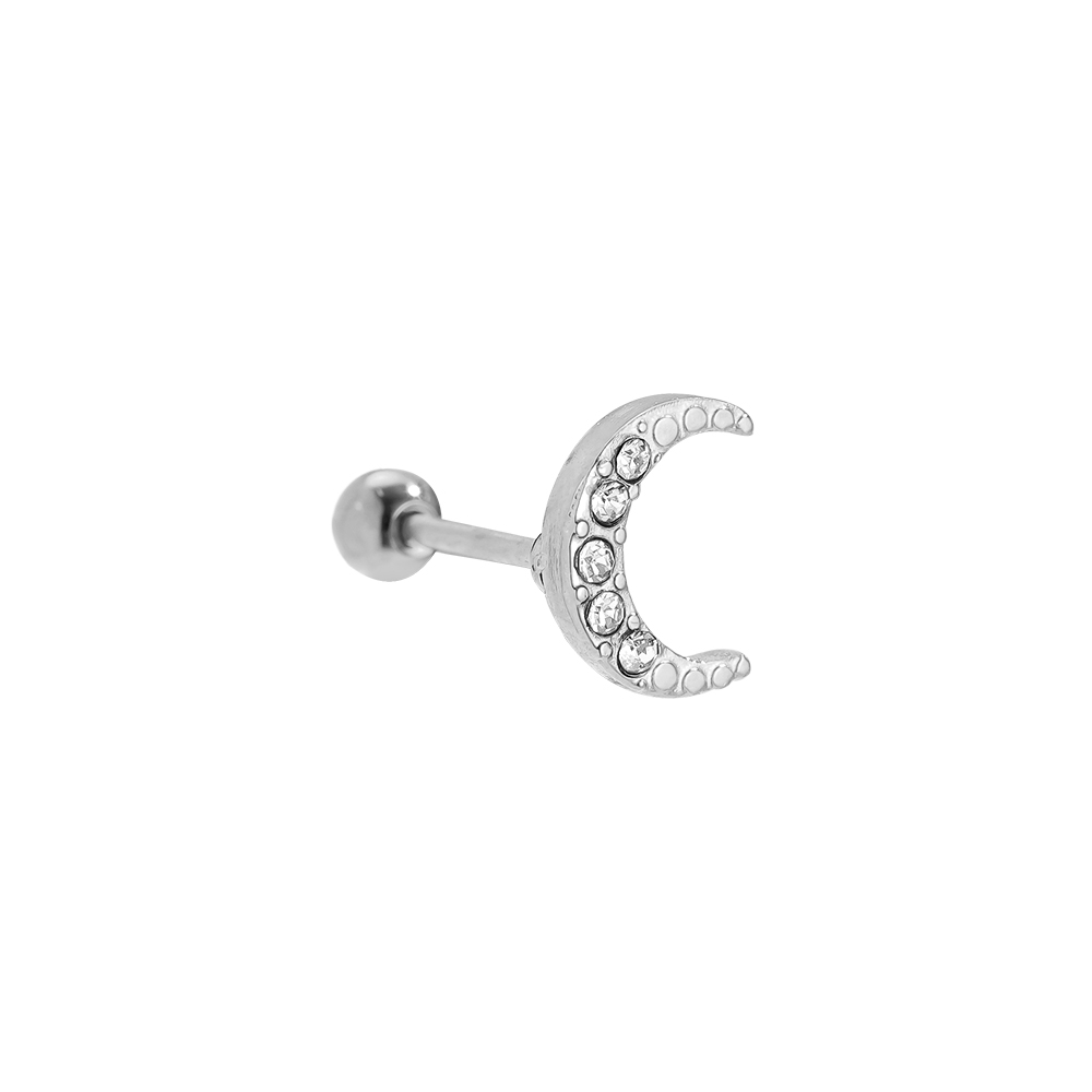 8mm Diamond Moon stainless steel piercing        