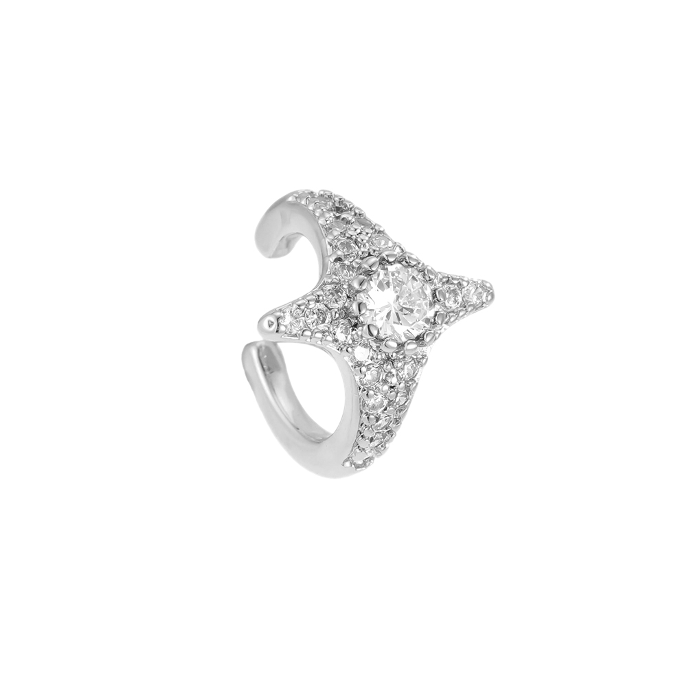 Gold-plated ear cuffs 15mm star zirconia