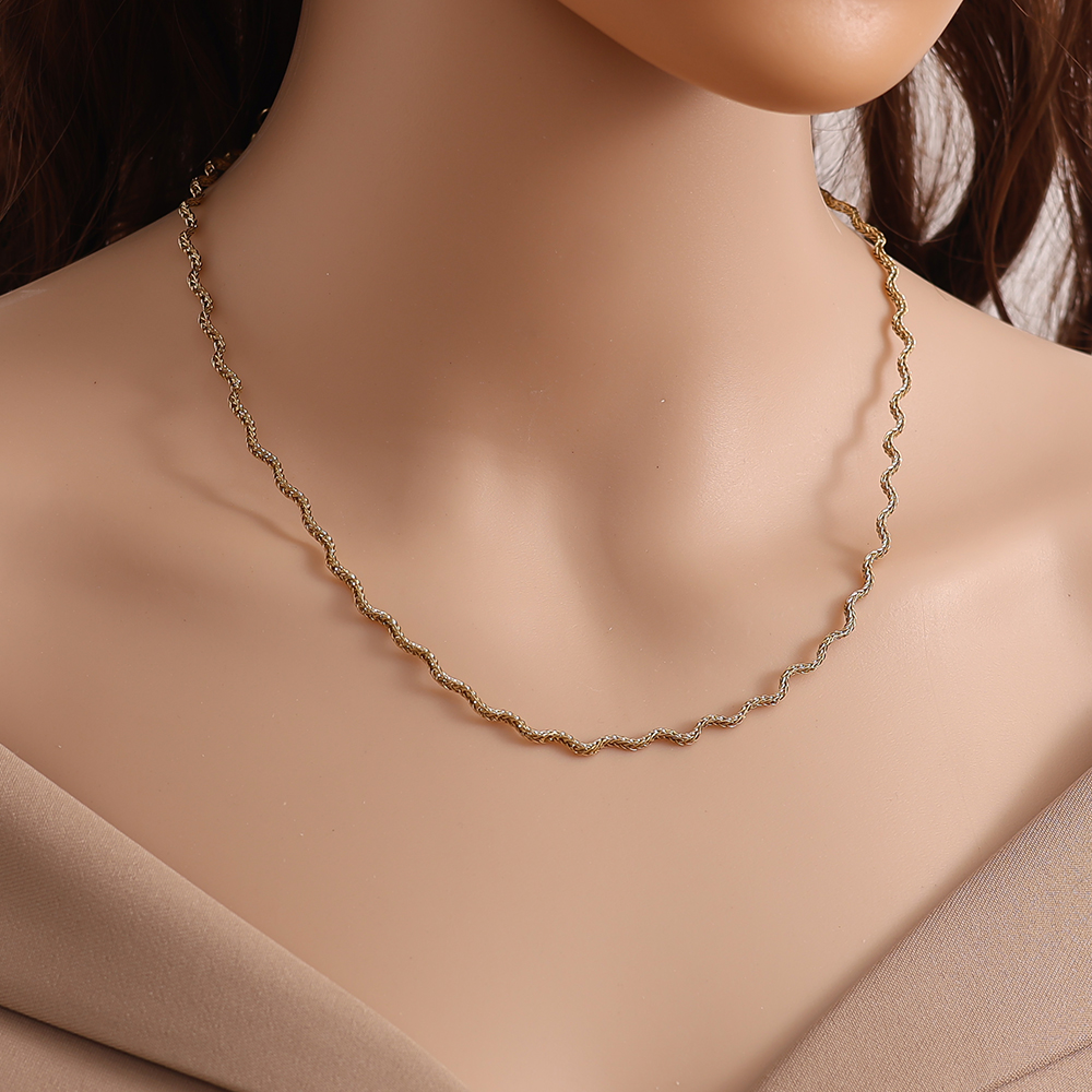 38cm Nice Wave Chain stainless steel necklace 