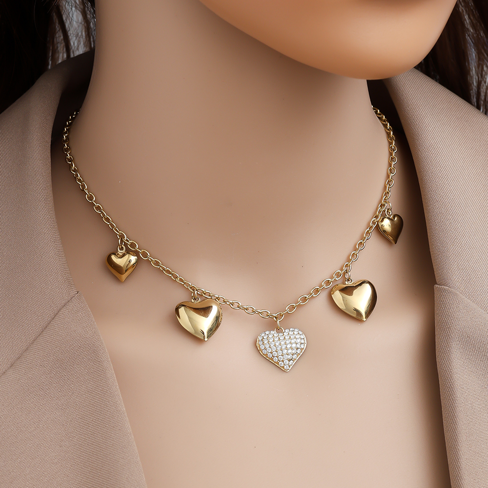 45cm Many Great Hearts stainless steel necklace     