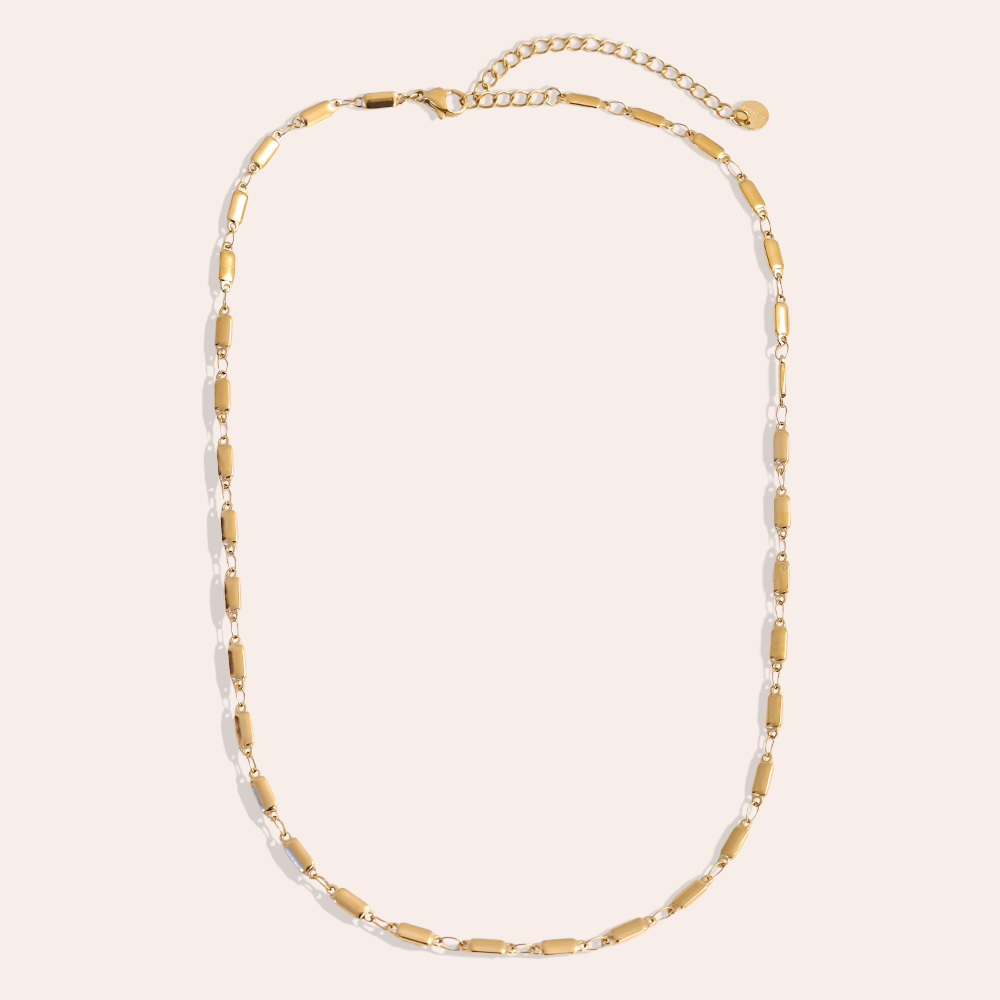 42cm rectangular chain stainless steel necklace      