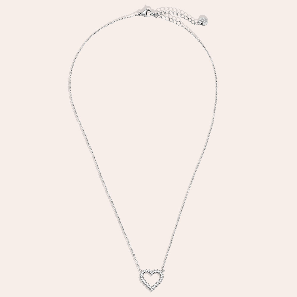 41cm Diamond Nice Heart stainless steel necklace    
