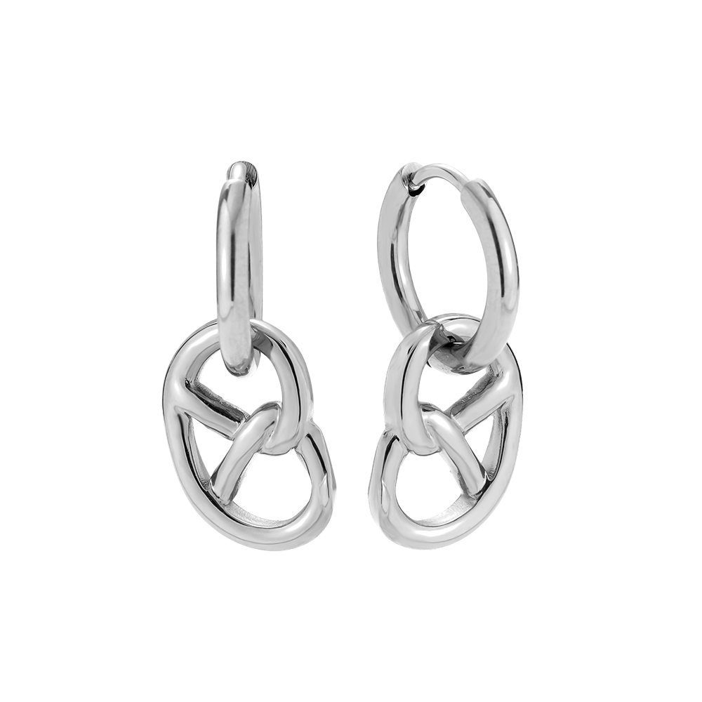 2.5cm Pretzel stainless steel earrings