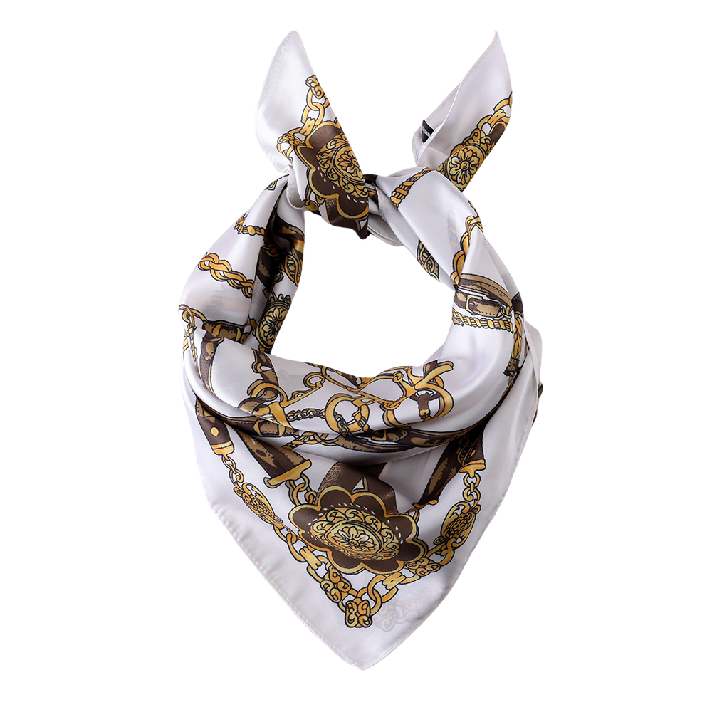 68*68cm Black Brown Baroque Chain Pattern Scarf