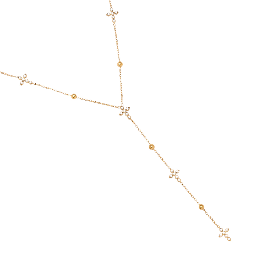 39cm Diamond Mini Cross stainless steel necklace     