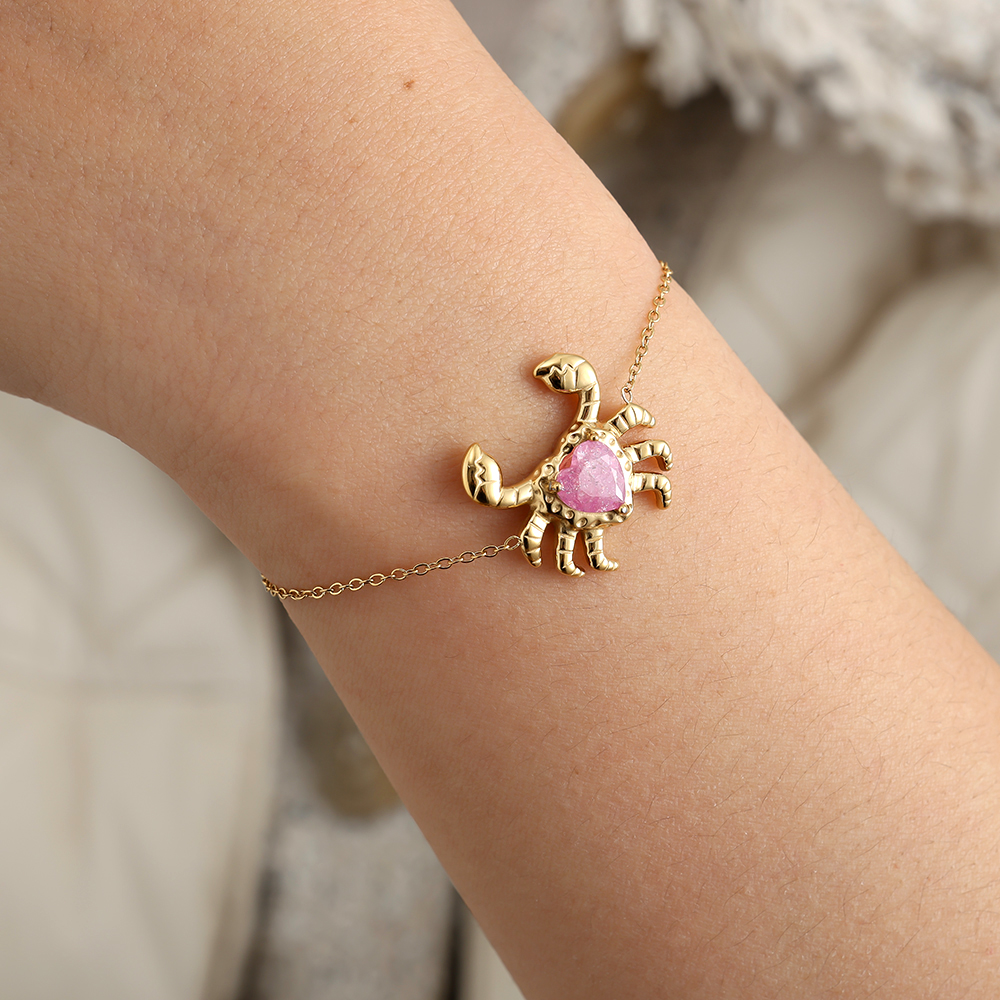 16cm Crab And Diamond stainless steel bracelet 