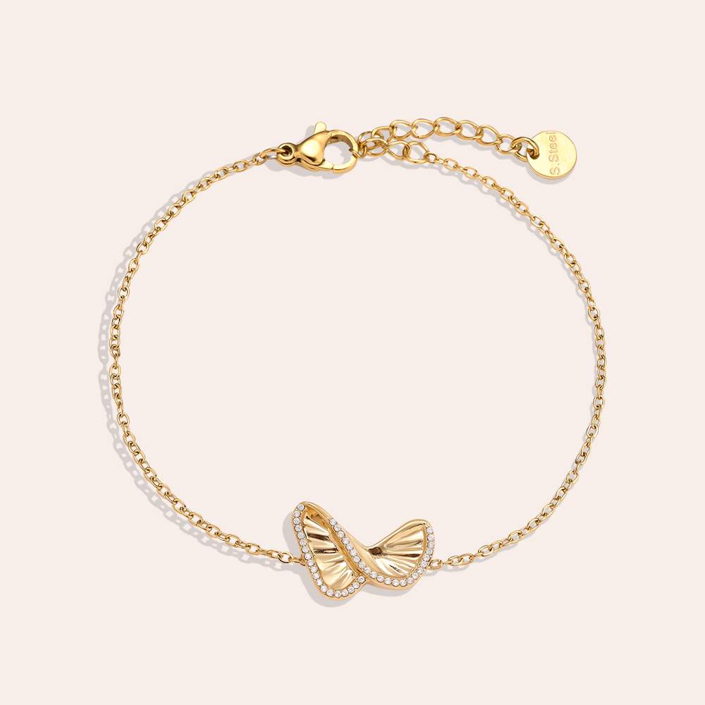 16cm Like Diamond Butterfly stainless steel bracelet   