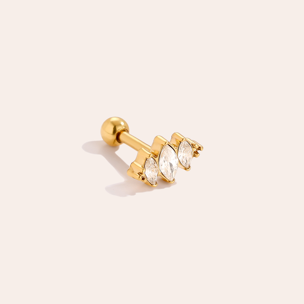 8mm Three Diamond Eye stainless steel piercing       