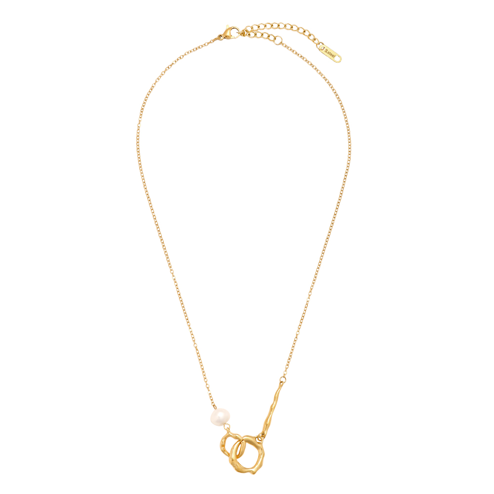 41cm Pearl And Cycles stainless steel necklace     