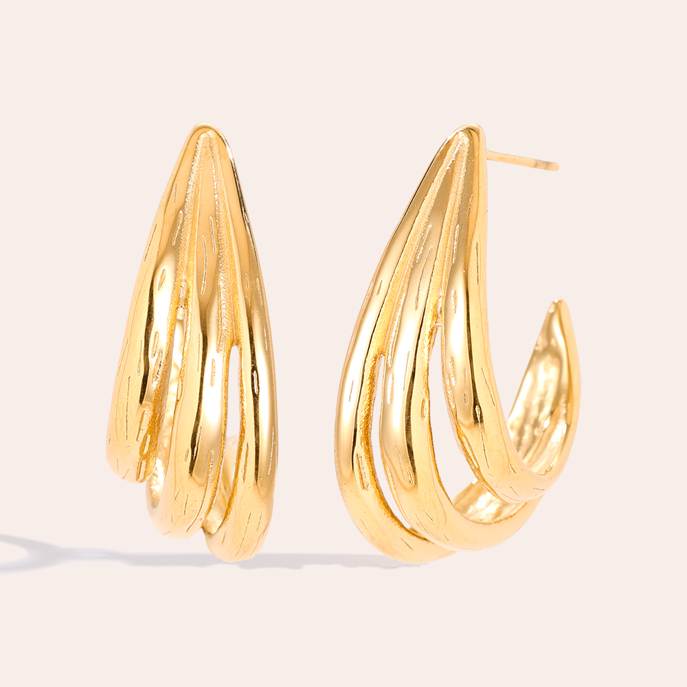 1.3*3cm Drop Feeling stainless steel earrings        