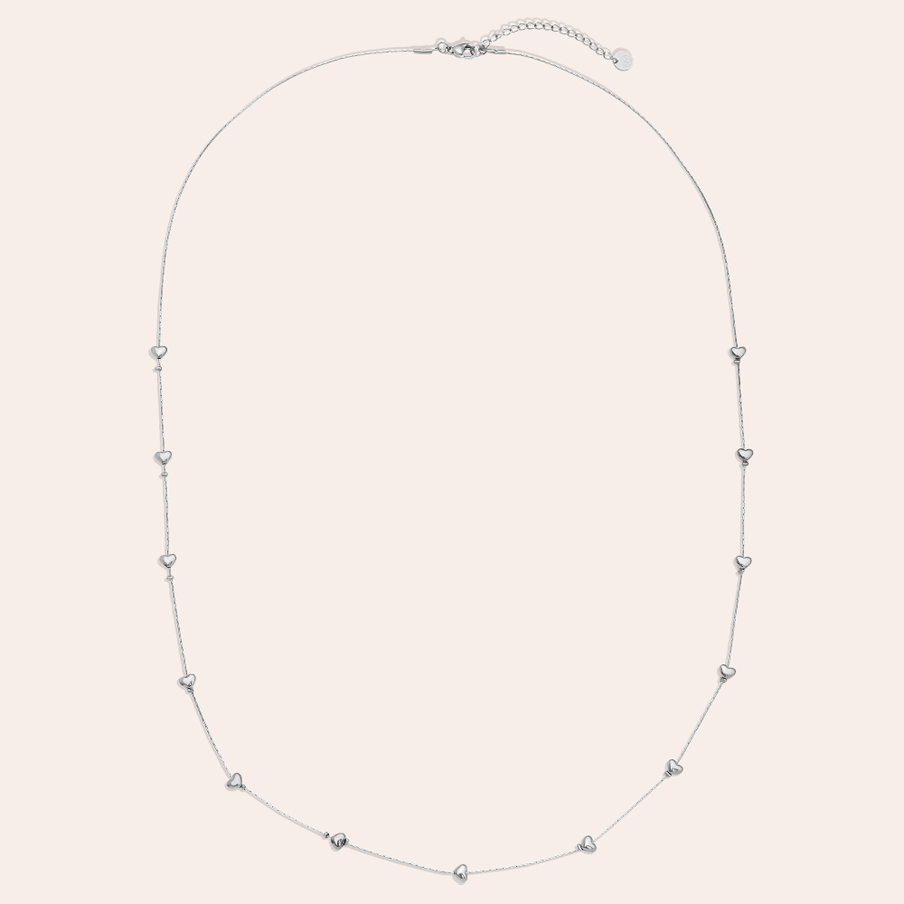70cm Many Sweet Heart stainless steel necklace        