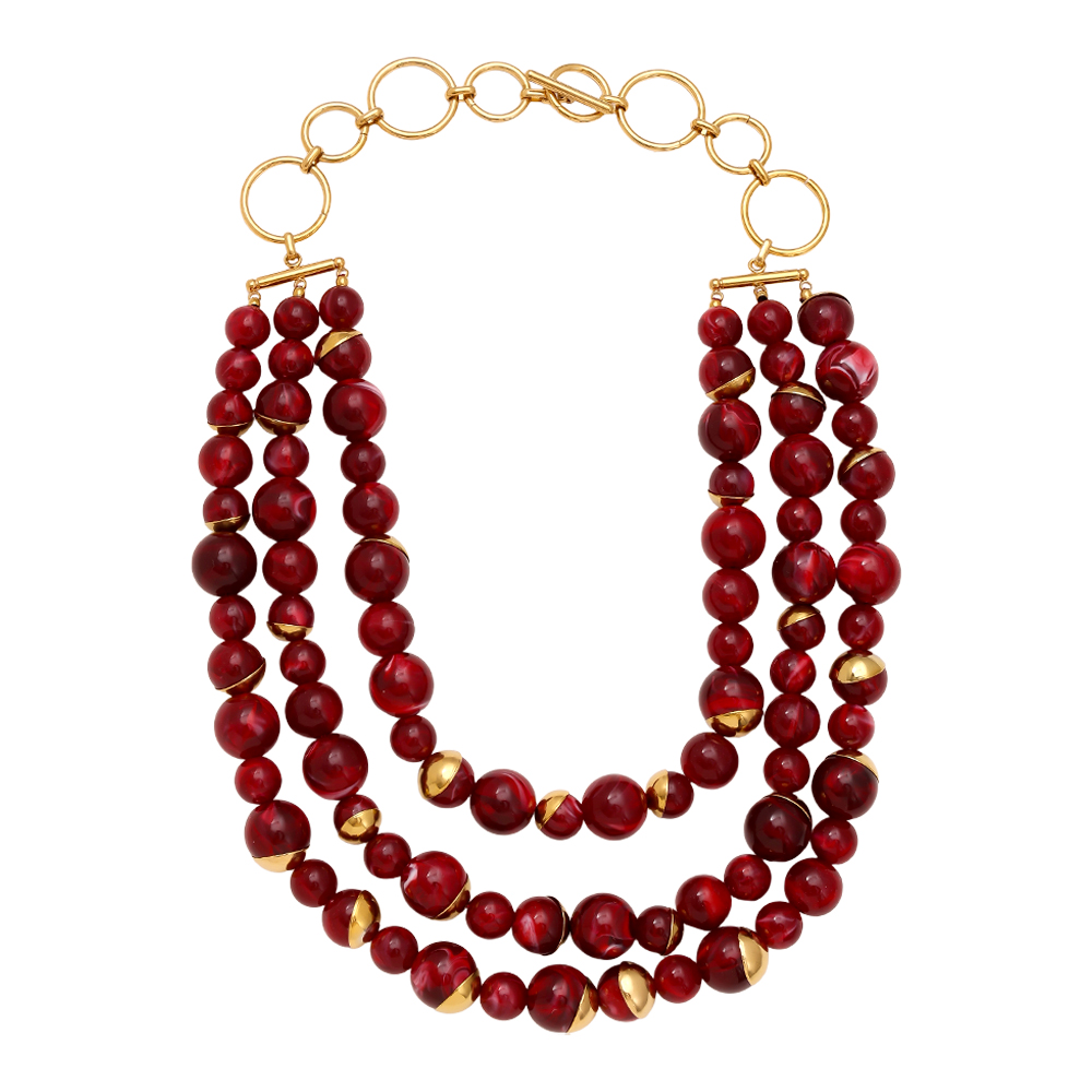 48cm Pefect Acrylic Beaded Stainless Steel Necklaces