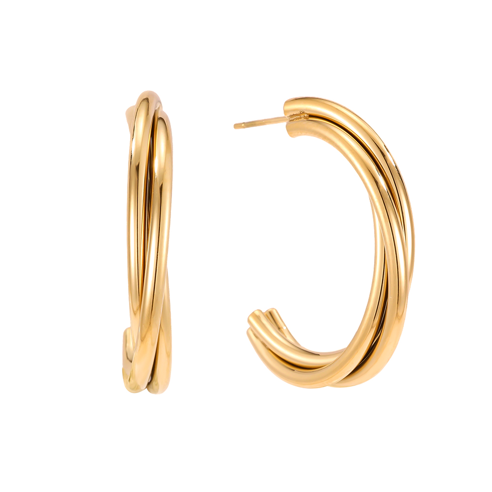 Stainless steel earrings, 30mm, beautiful circle 