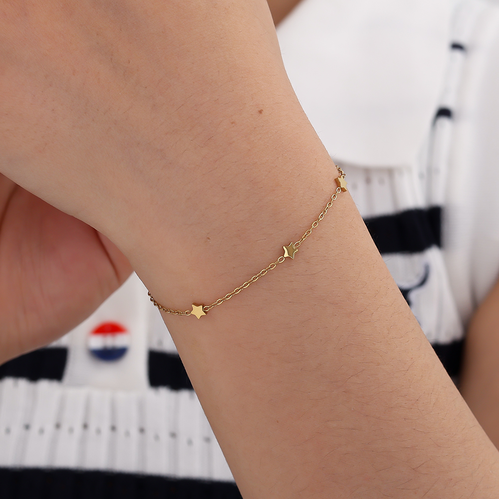17cm Mini Stars Chain stainless steel bracelet    