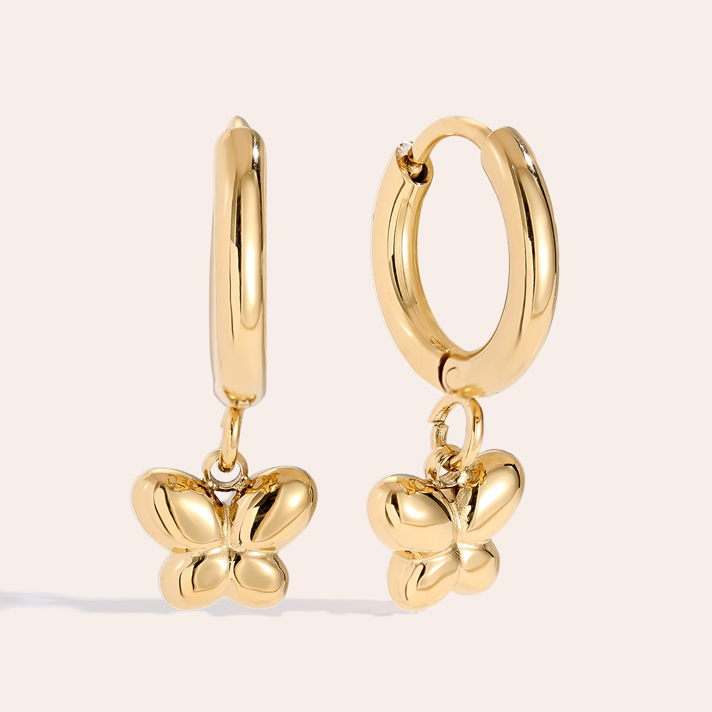 1.2*1.6cm Mini Butterflyflower stainless steel earrings