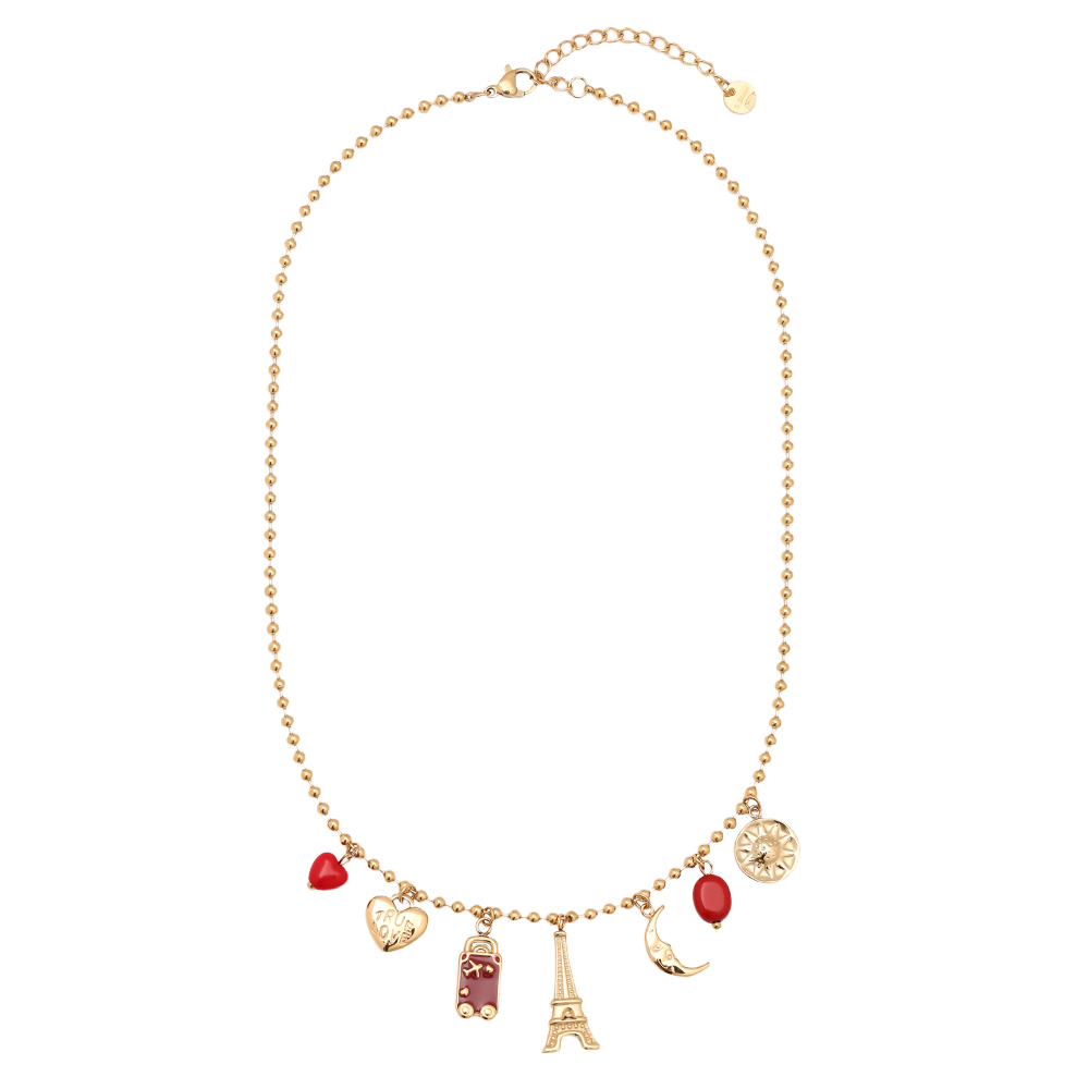 40cm Some Red Charms stainless steel necklace  