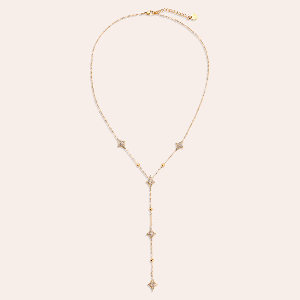 Stainless steel necklace 38cm Nice Diamond Shape