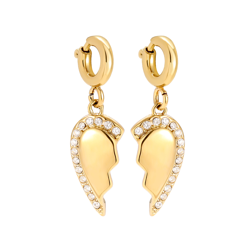 12mm Spring Clasp 2 Hearts Stainless Steel Pendant     