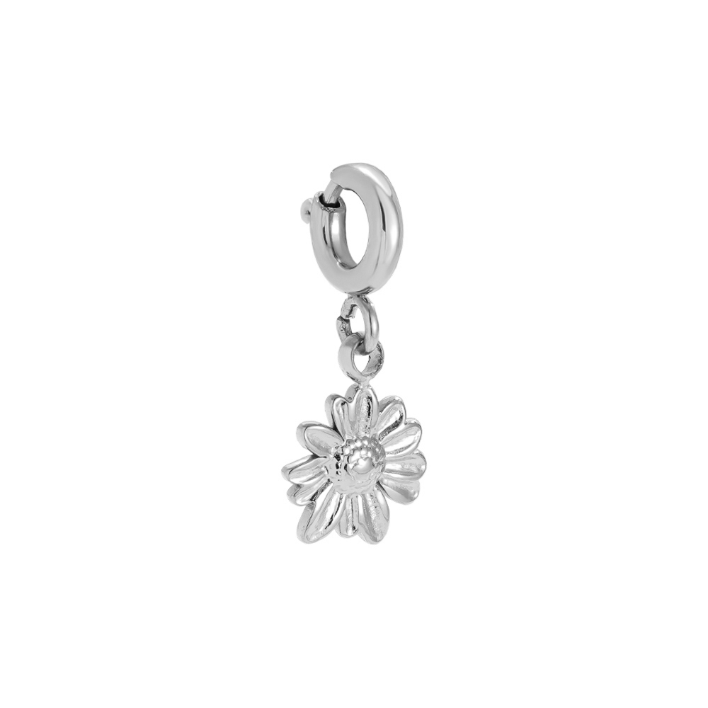 10.5mm Spring Clasp Daisy stainless steel pendant       
