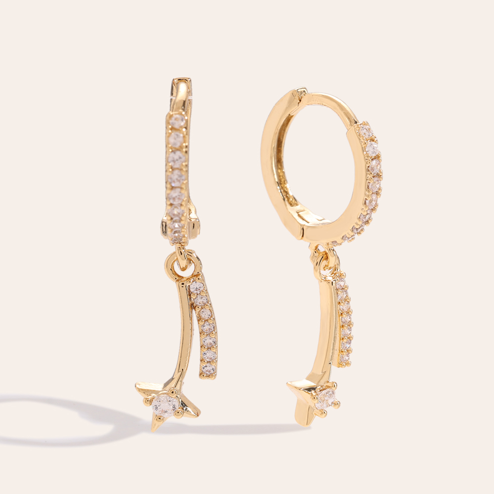 Gold-plated Diamond Meteor 2.0 earrings