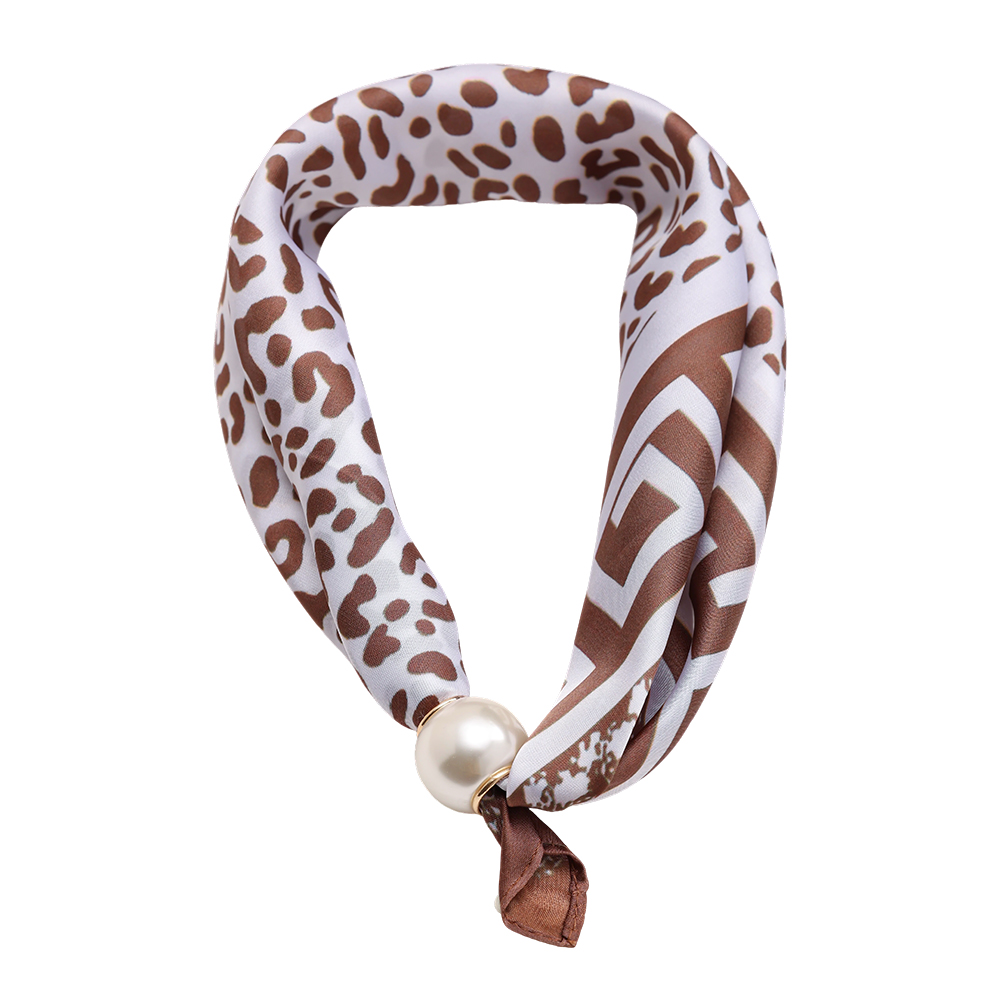 43cm Stylish brown pattern beaded scarf 