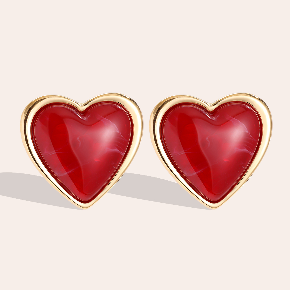 35mm Big Size Heart stainless steel earrings        
