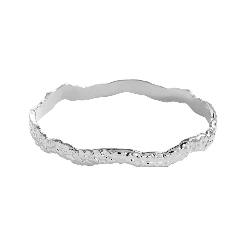 6.5cm Diameter Different Wave Stainless Steel Bangle      
