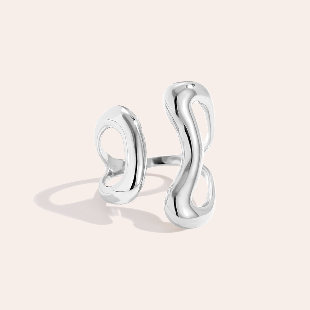 Big And Small Free Hollow Stainless Steel Ring    