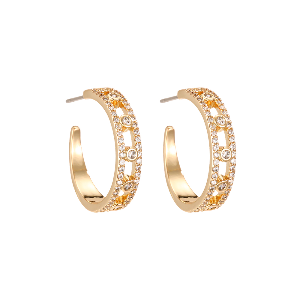 22mm gold-plated earrings: elegant cubic zirconia hoop earrings