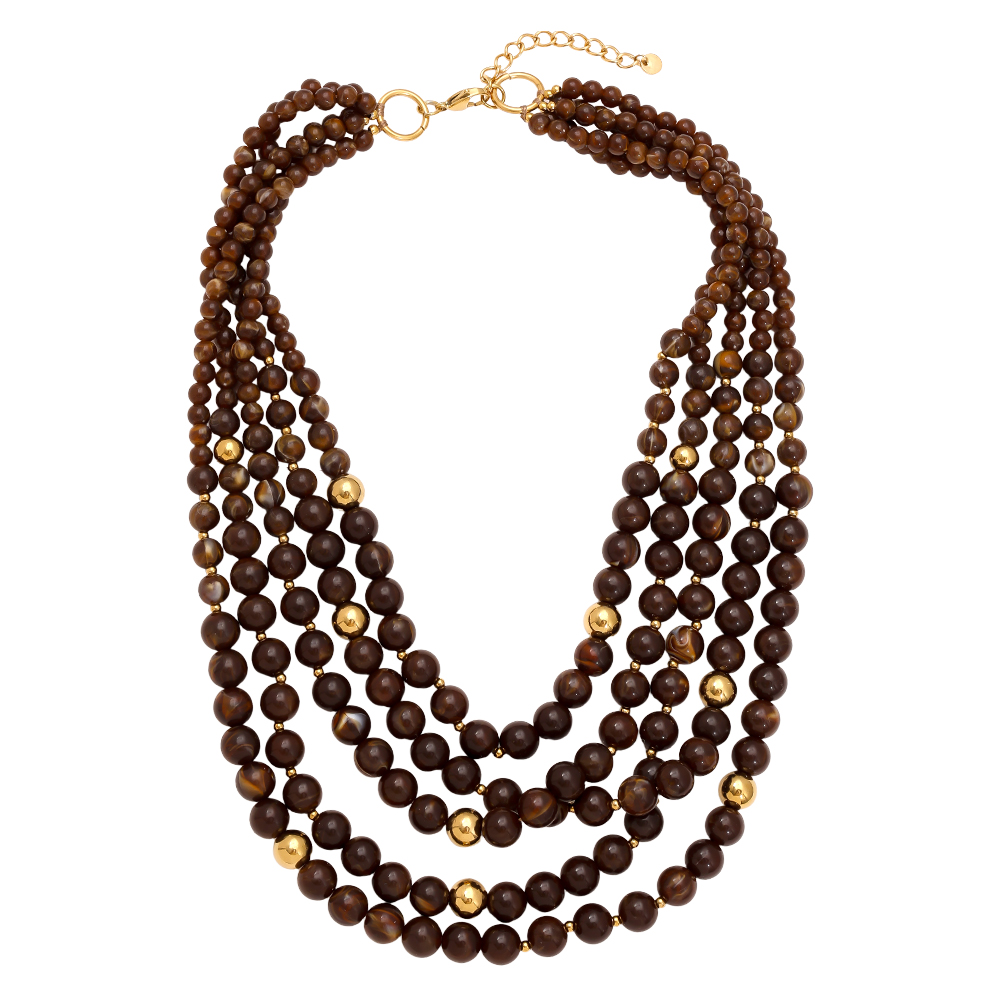 48cm Acrylic Beaded Stainless Steel Necklaces