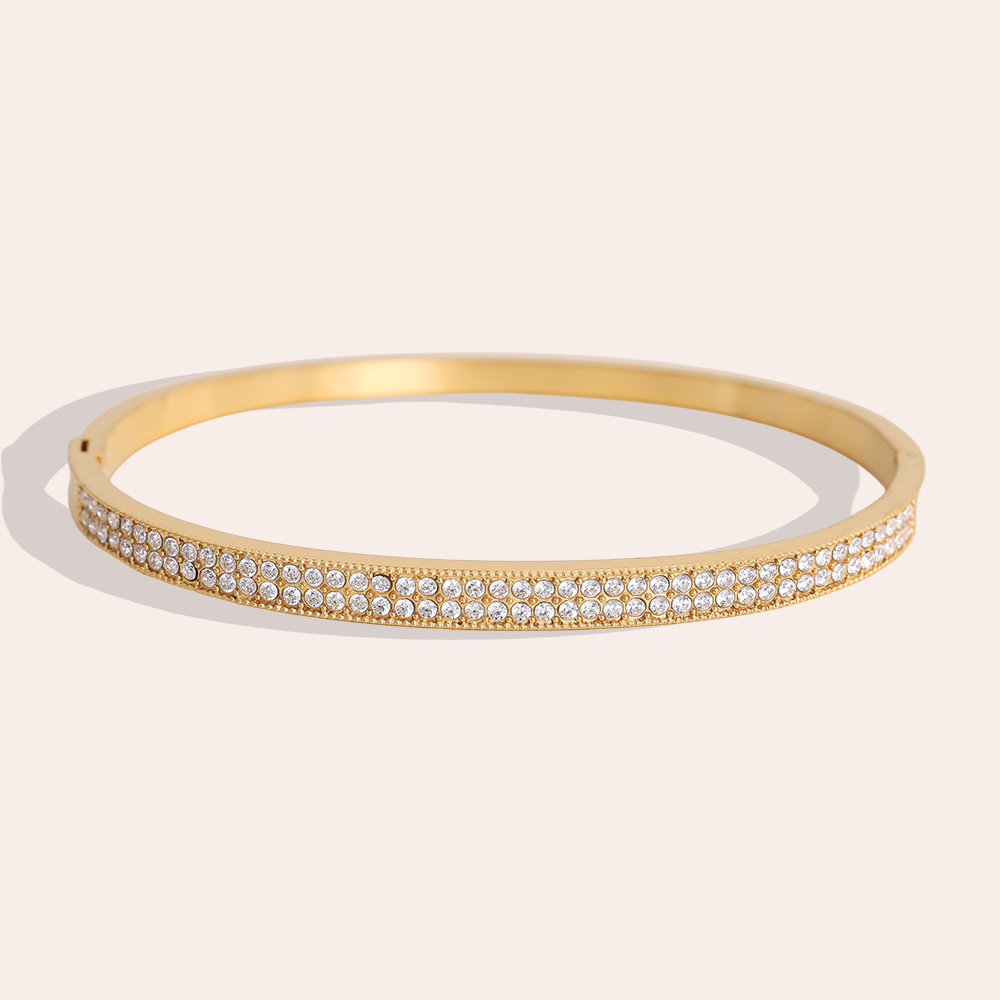 6.5cm Fine zirconia stainless steel bangle 