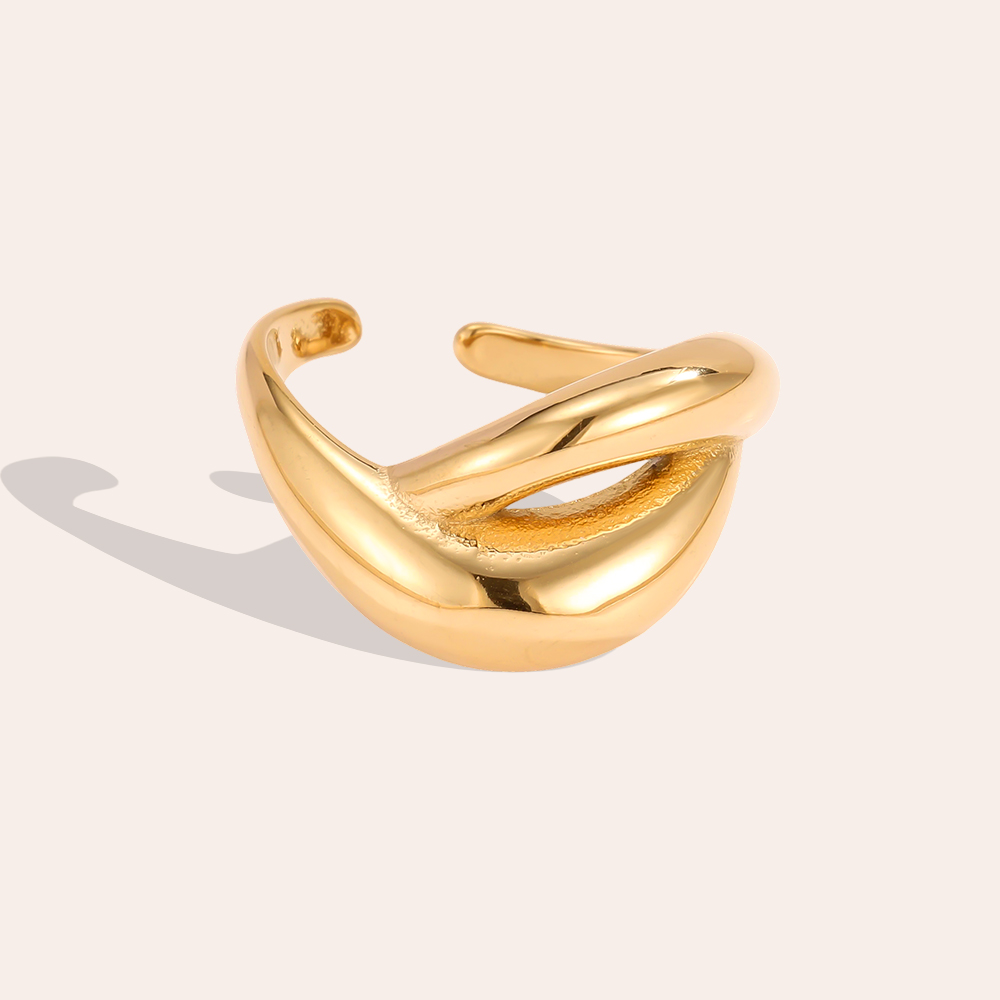 Stainless steel ring, adjustable, cross-shaped 
