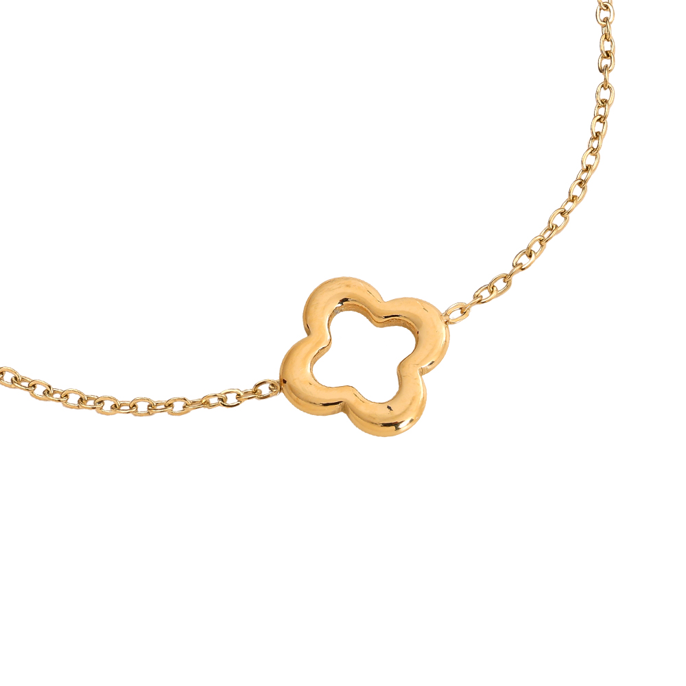 16cm cloverleaf stainless steel bracelet 