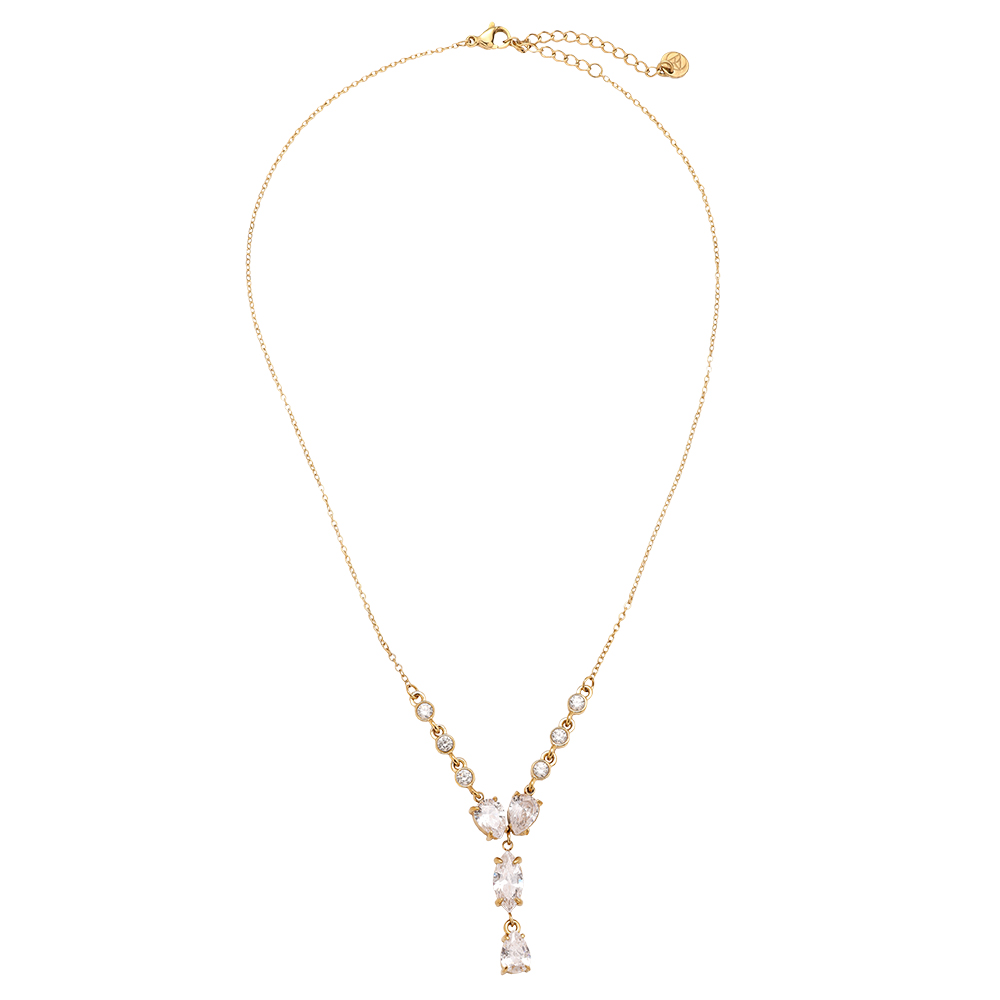 40cm Fancy Sparkling Diamond stainless steel necklace   