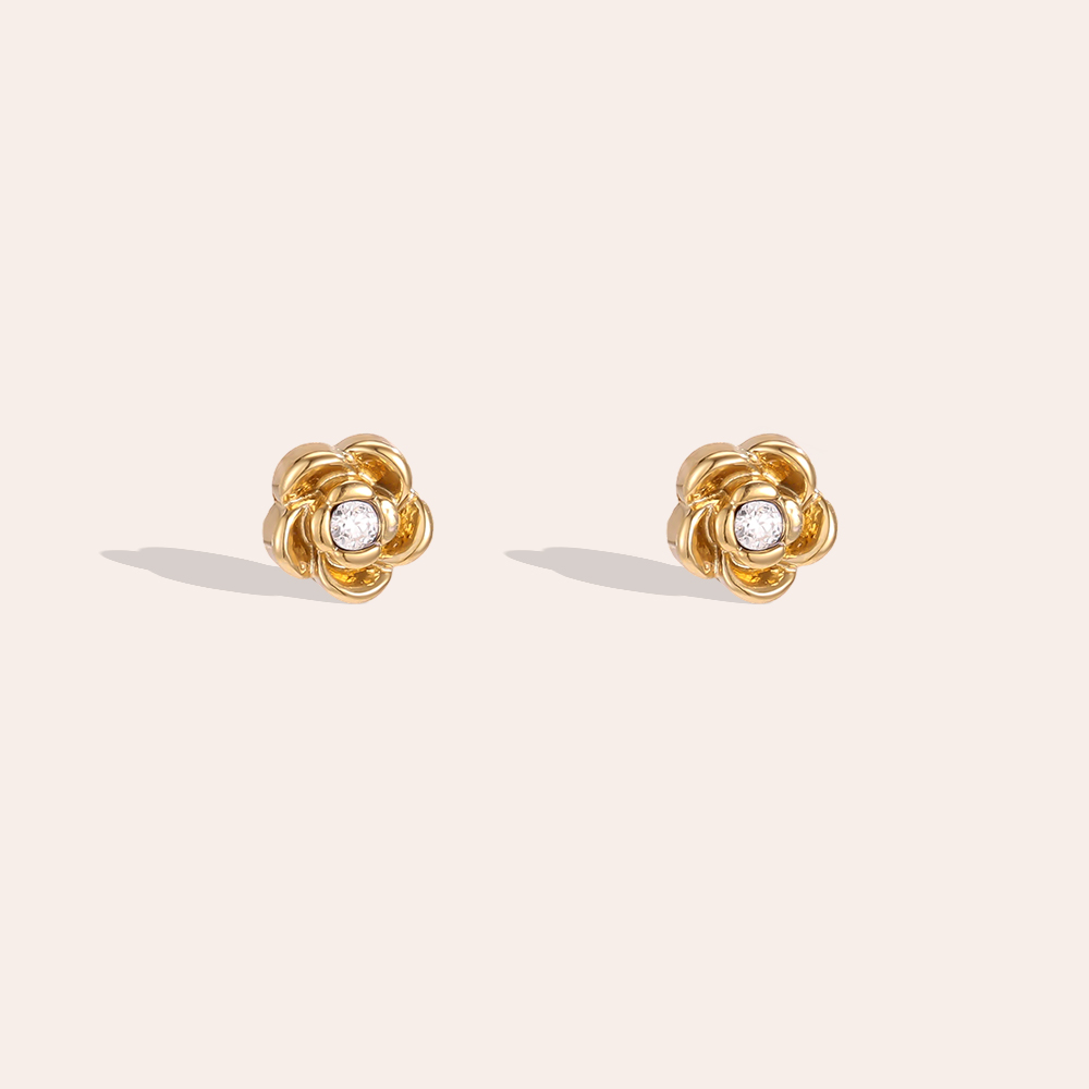 Stainless steel earrings, 5mm mini flower