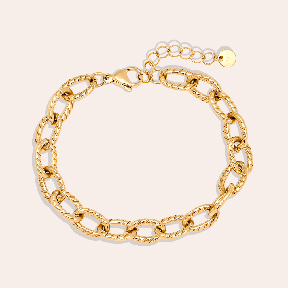 16cm Shining Oval Chain stainless steel bracelet        