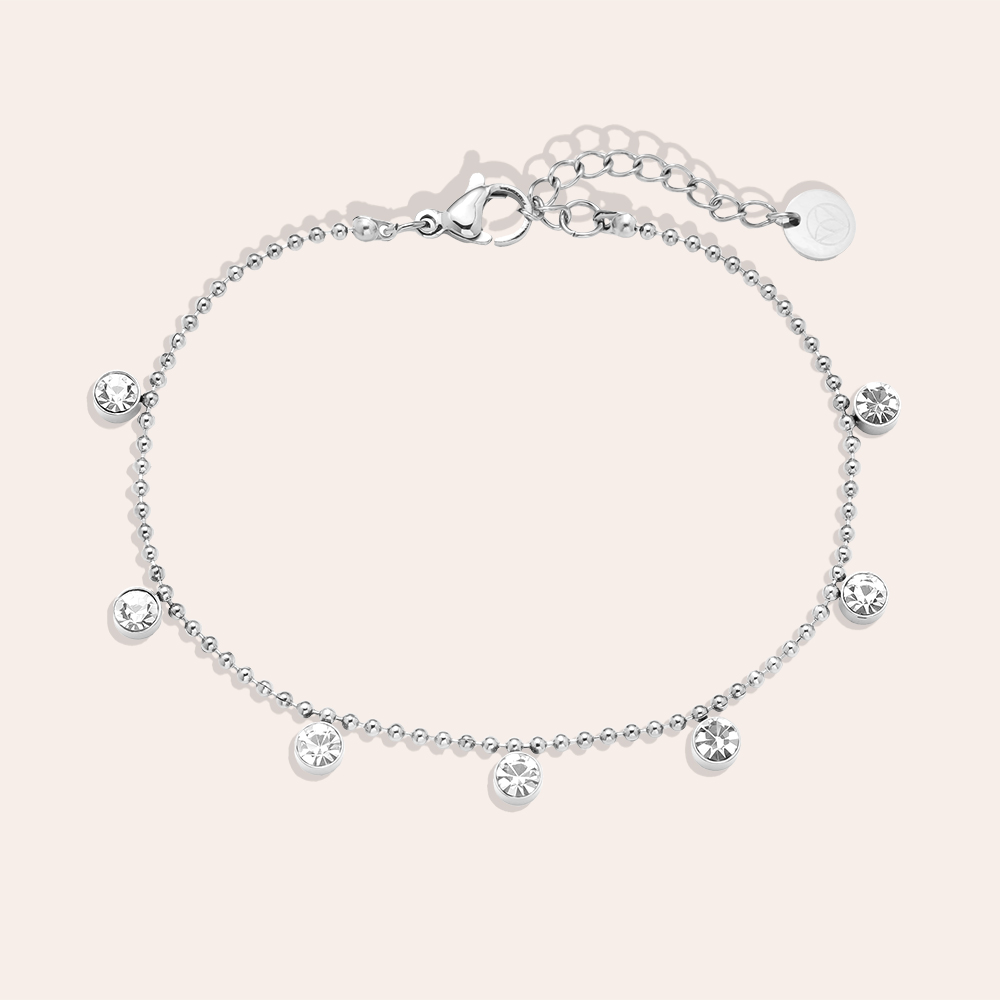 Stainless steel bracelet 17cm Nice Diamond Dots