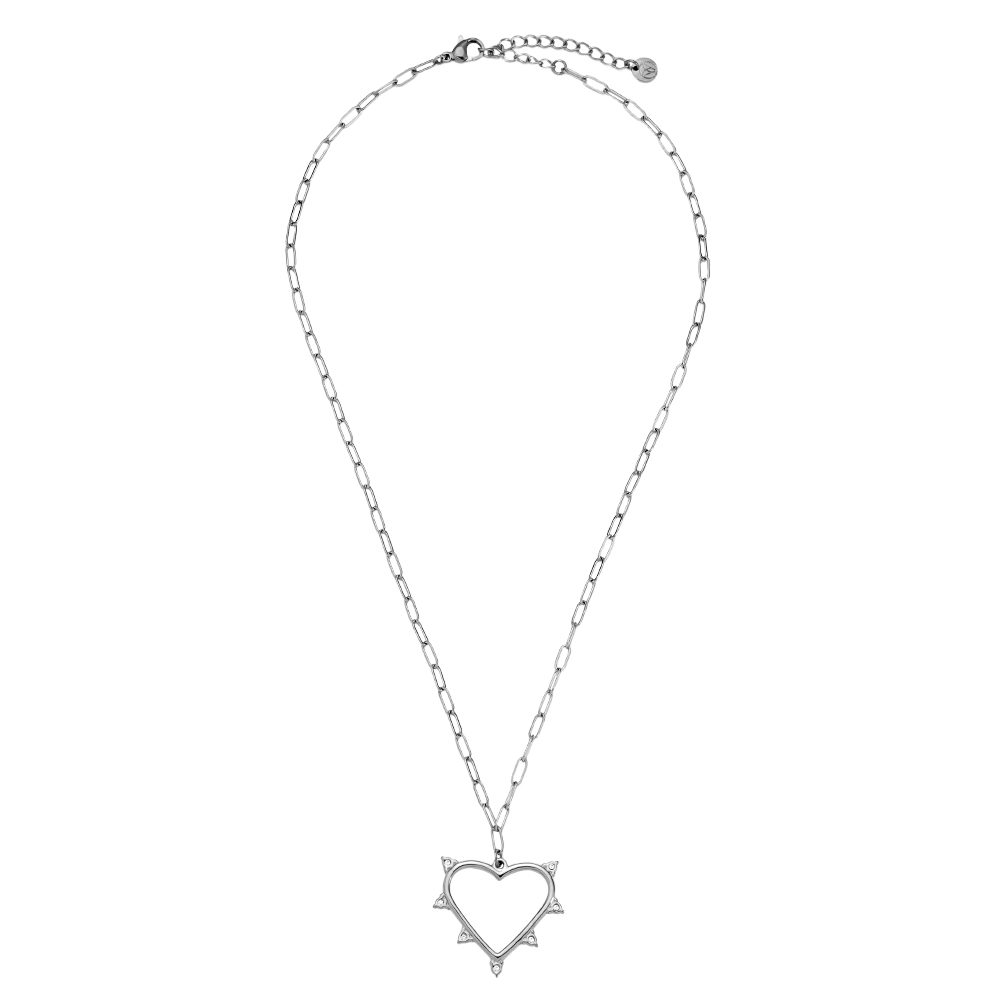 Stainless steel necklace 41cm Mini Diamond Around Heart