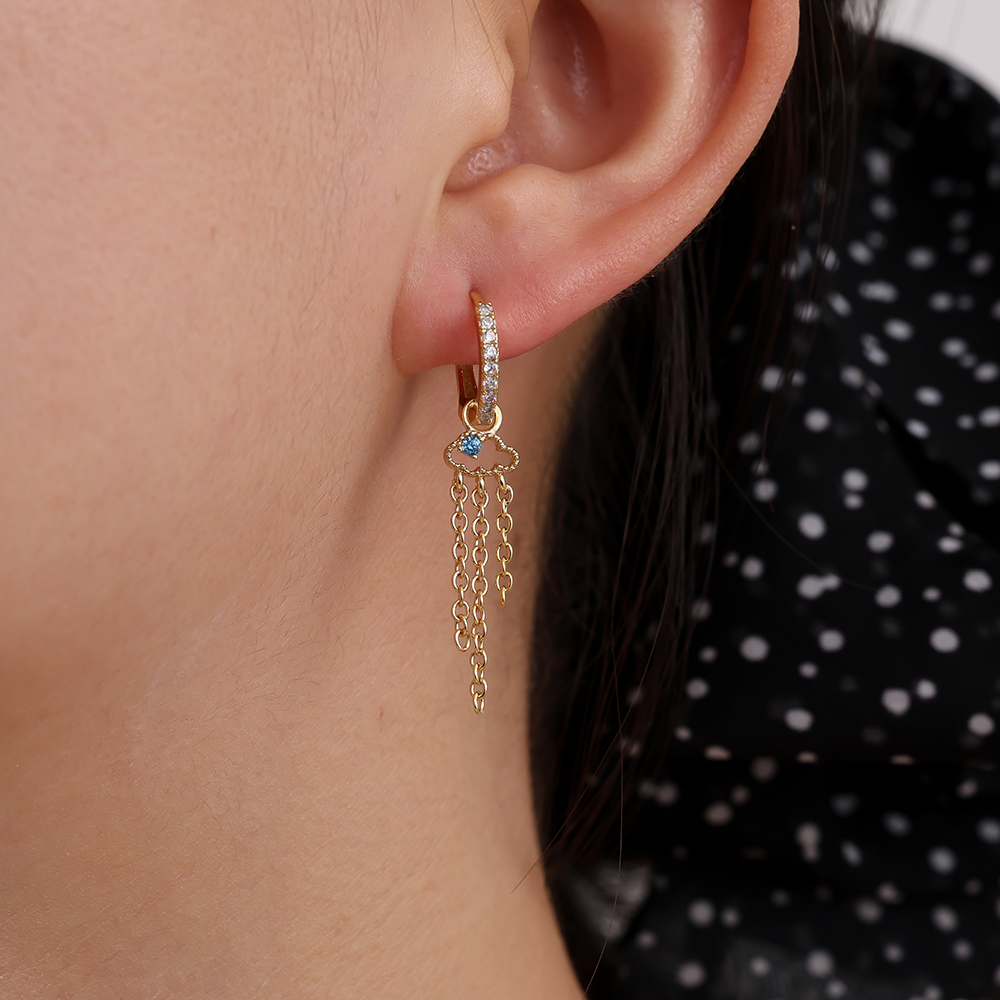 38mm Diamond Cloud gold-plated earrings   