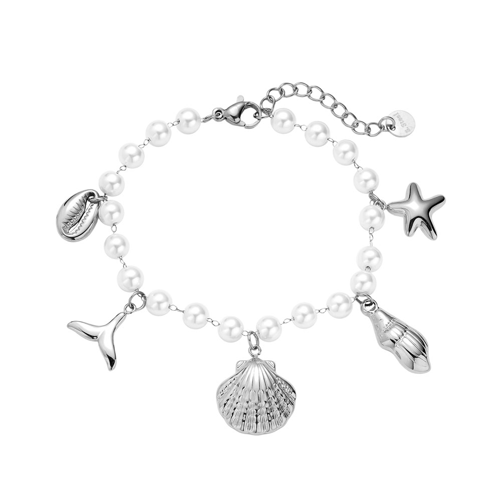 16cm Ocean And Pearl Chain stainless steel bracelet  