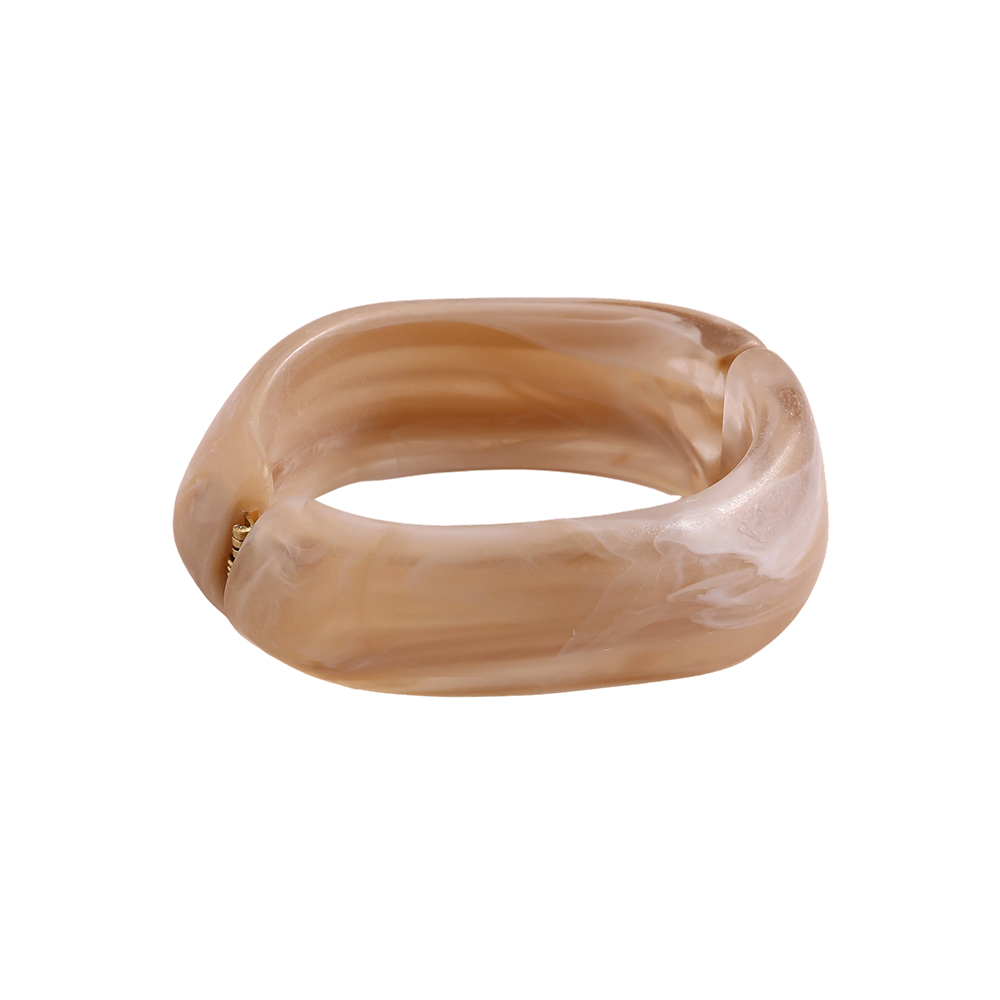 Stainless steel bangle Adjustable oval resin