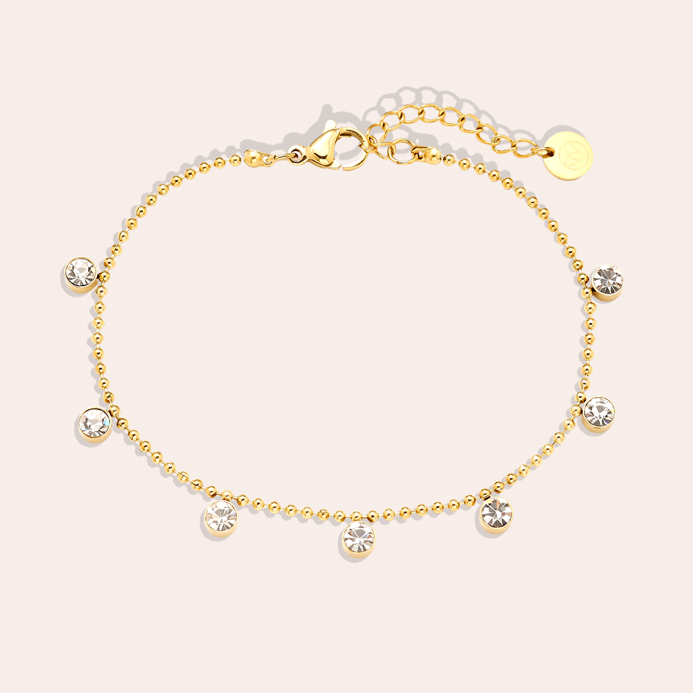 Stainless steel bracelet 17cm Nice Diamond Dots