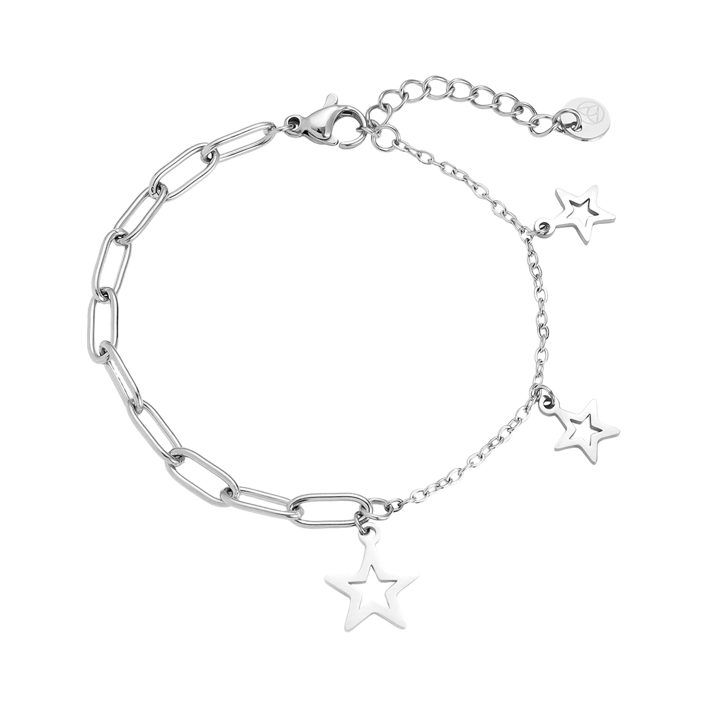 Stainless steel bracelet 16cm Hollow Stars